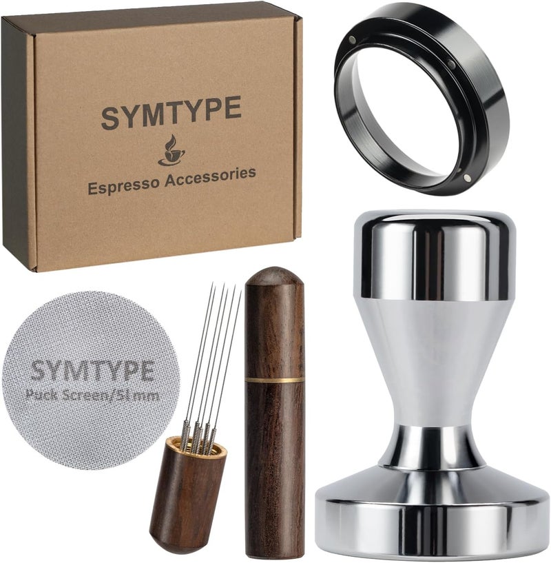 symtype Store Espresso Accessories Kit 51mm Tamper: Espresso Tamper Set, Coffee Tamper Espresso Tools with WDT Tool, Puck Screen, Dosing Funnel | Espresso Kit Espresso Machine Accessories Fit 51mm Portafilters - Image 1